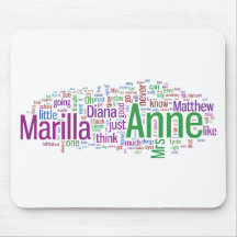 Anne of Green Gables Word Cloud Mouse Pad