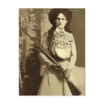 Annie Oakley Oil Grunge PostCard