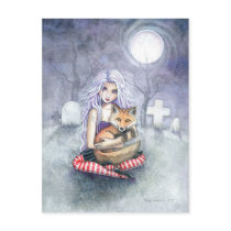 Annie's Fox Gothic Girl Fantasy Art Postcard