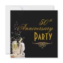 Anniversary, Champagne Bubbles Invitations