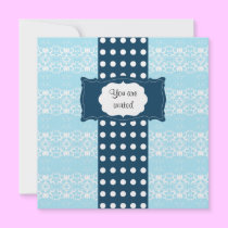 Anniversary Elegant Damask (Blue) invitations