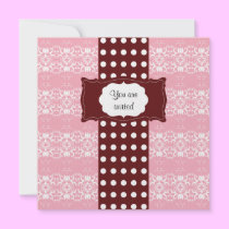 Anniversary Elegant Damask (Pink) invitations