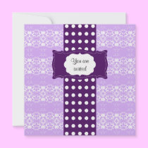 Anniversary Elegant Damask (Purple) invitations