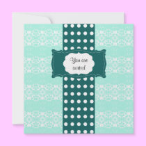 Anniversary Elegant Damask (Turquiose) invitations