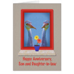 Anniversary, Son and Daughter-in-law, Cranes Greeting Card