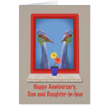 Anniversary, Son and Daughter-in-law, Cranes Greeting Card