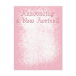 Announcing a New Arrival Pink Post Card