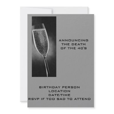 ANNOUNCING THE DEATH OF THE 40'S INVITE by BLUEPUPPYCARDS