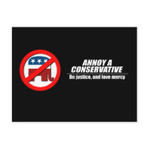 Annoy a Conservative - do justice postcards
