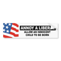 ANNOY A LIBERAL- ALLOW AN INNOCENT CHILD BUMPER STICKERS