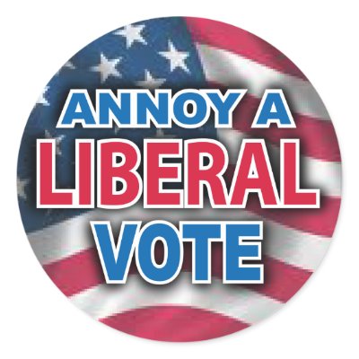 Annoy A Liberal VOTE Round Stickers by citizencampaign