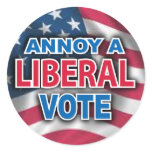 Annoy A Liberal VOTE stickers