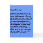 Annoyed Birthday Card