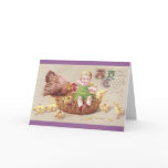 Annoyed Hen & Naughty Child Vintage Easter Card