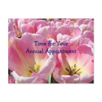 Annual Appointment postcards Pink Tulip Cards