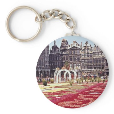 Annual Flower Festival at La Grande Place, Brussel Key Chain by blueyellowtube