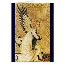 ANNUNCIATION  ANGEL ,Gold Yellow ,Blue Sapphire Greeting Cards