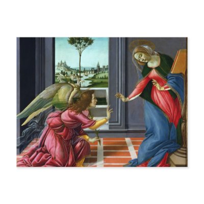 Annunciation by Sandro Botticelli Post Card by mecaro29
