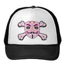 ANONYMOUS Day of the Dead Pink Art Anon Mask 4Chan Hats