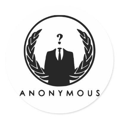 Anonymous Logo Pegatina Redonda by MindShirts