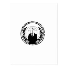 Anonymous logo w/motto postcards