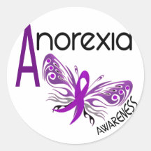 ANOREXIA BUTTERFLY 3.1 ROUND STICKERS