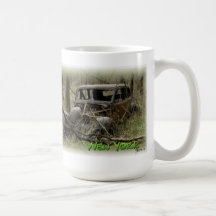 Another forgotten car in the woods coffee mug