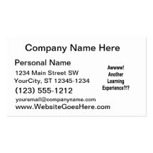 another learning experience black text business cards