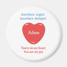 Another night another delight Adam w o racecars Magnet