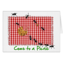 Ant Picnic on Table Cloth Invitation cards
