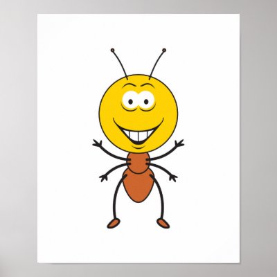 Ant Smiley Face Poster by doonidesigns