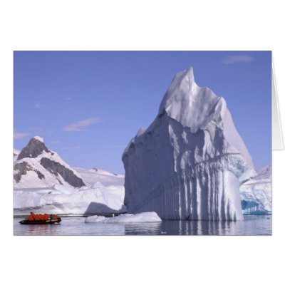 Antarctica, Antarctic Peninsula. Zodiak and Cards by danitadelimont