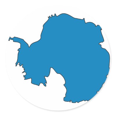 Antarctica flag map sticker by FlagStore