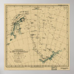 Antartic Regions "Drift of the Endurance" 1918 Map Posters