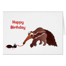 Anteater Meets His Lunch Birthday Greeting Cards