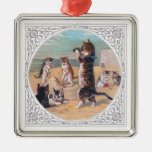 Anthropomorphic Kittens at the Beach Christmas Tree Ornament