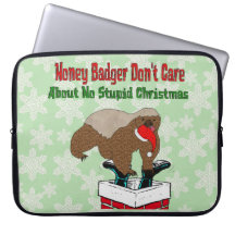 Anti-Christmas Honey Badger Laptop Sleeves