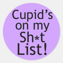 Anti Cupid Gifts Round Stickers