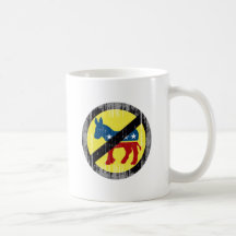 Anti-Democrat yellow Faded.png Coffee Mugs