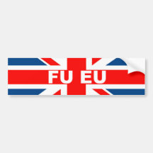 Anti EU British flag Bumper Stickers