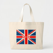 Anti EU British flag Tote Bags
