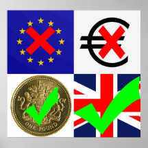 Anti EU & Euro, Pro UK & Pound Sterling (1) Poster