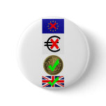 Anti EU & Euro, Pro UK & Pound Sterling (3) Button
