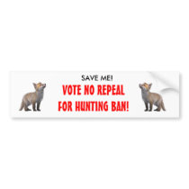 Anti fox hunting bumper stickers