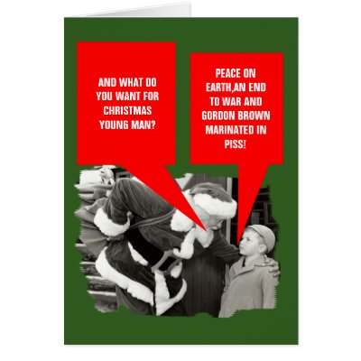 Anti Gordon Brown Christmas Greeting Cards by LIMEYBOY