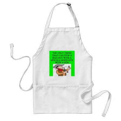 anti gun control joke aprons by jimhartley