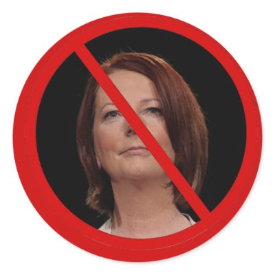 Anti Julia Gillard Round Stickers by super_cool