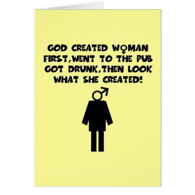 Anti men feminist greeting cards by Femfatal