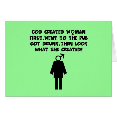 Anti men funny women's greeting cards by Femfatal