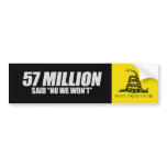 Anti-Obama - 57 Million said No T-shirt Bumper Stickers